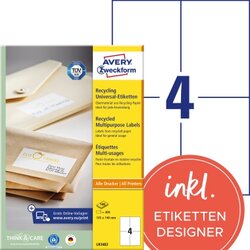 Avery Zweckform LR3483 Etikett RC 105x148mm nws 400St 