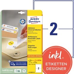 Avery Zweckform L4734REV-25 Etikett 199,6x143,5mm weiß 60 St./Pack.