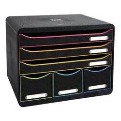 Exacompta 306914D Schubladenbox STORE-BOX MAXI 6Schübe harlekin/sw
