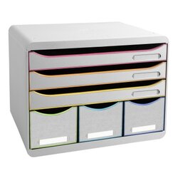 Exacompta 306913D Schubladenbox STORE-BOX MAXI 6Schübe harlekin/ws