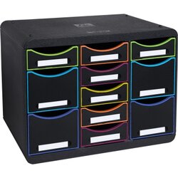 Exacompta 313914D Schubladenbox STORE-BOX MULTI 11Schübe harlekin/sw