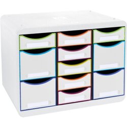 Exacompta 313913D Schubladenbox STORE-BOX MULTI 11Schübe harlekin/ws