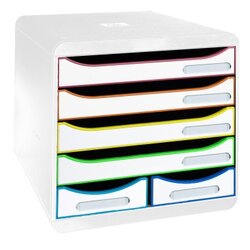 Exacompta 312913D Schubladenbox BIG BOX MAXI 6Schübe harlekin/ws