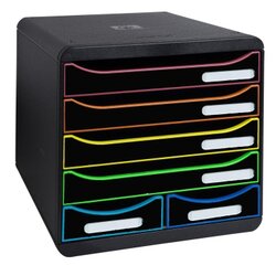 Exacompta 312914D Schubladenbox BIG BOX MAXI 6Schübe harlekin/sw