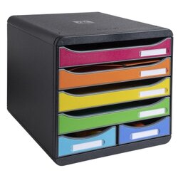 Exacompta 312798D Schubladenbox BIG BOX MAXI 6Schübe regenbogen