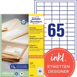 Avery Zweckform LR3666 Etikett RC 38x21,2mm nws 6500St