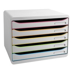 Exacompta 308913D Schubladenbox BIG-BOX PLUS   quer 5xSchub harlekin/ws