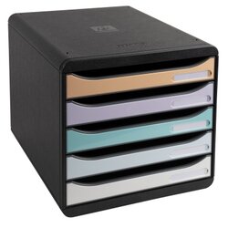 Exacompta 3094296D Schubladenbox BIG-BOX PLUS 5Schübe sw/pastell