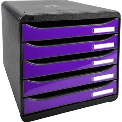 Exacompta 3097220D Schubladenbox BIG-BOX PLUS 5Sch. glo/violett