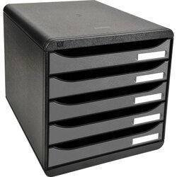 Exacompta 309738D Schubladenbox BIG-BOX PLUS 5Schübe sw/silber