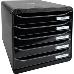 Exacompta 3097214D Schubladenbox BIG-BOX PLUS 5Sch. glo/schwarz