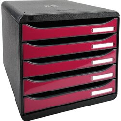 Exacompta 3097284D Schubladenbox BIG-BOX PLUS 5Sch. glo/himbeer