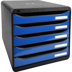 Exacompta 3097279D Schubladenbox BIG-BOX PLUS 5Sch. glo/eisblau