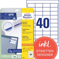 Avery Zweckform 4780 Universaletikett 48,5x25,4mm ws 1.200 St./Pack.