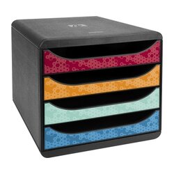 Exacompta 3104249D Schubladenbox BIG-BOX Maia 4Schübe harlekin