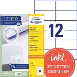 Avery Zweckform 3424 Universaletikett 105x48mm weiß 1.200 St./Pack.