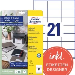 Avery Zweckform 3481-10 Universaletikett 70x41mm weiß 