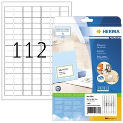 HERMA 4334 Etikett PREMIUM 25,4x16,9mm weiß 2.800 St./Pack.