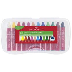 Faber-Castell 120011 Wachsmalstift Jumbo farbig sortiert 12 St./Pack.