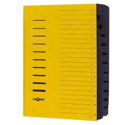 PAGNA 24122-05 Ordnungsmappe DIN A4 12Fächer A-Z/1-12 gelb