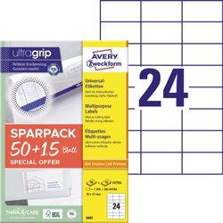 Avery Zweckform 6605 Etikett 70x37mm 1.200+360St. 