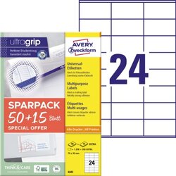 Avery Zweckform 6602 Etikett 70x36mm 1.200+360St. 