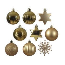DECORIS 023921 Weihnachtskugeln Mix bruchfest gold 40St