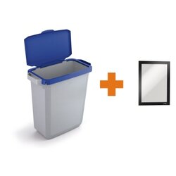 DURABLE VEH2023007 Abfalleimer DURABIN 60 Klappdeckel bl +Rahmen