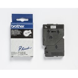 Brother TC291 Schriftbandkassette 9mmx7,7m laminiert sw auf ws