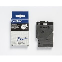 Brother TC201 Schriftbandkassette 12mmx7,7m sw auf ws