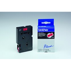 Brother TC401 Schriftbandkassette 12mmx7,7m sw auf rt