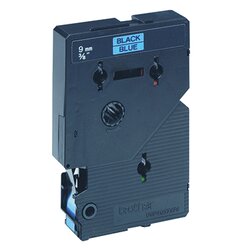 Brother TC591 Brother Schriftband-Kassette 9mmx7,7m laminiert sw auf bl