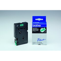 Brother TC701 Schriftbandkassette 12mmx7,7m sw auf gn