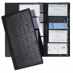 DURABLE 240301 Visitenkartenringbuch 145255mm 200Karten sw