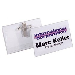 DURABLE 815719 Namensschild 40x75mm Kombiklemme tr 50 St./Pack.