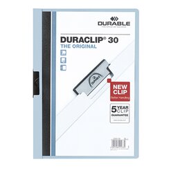 DURABLE 220006 Klemmmappe DURACLIP 30 DIN A4 Hartfolie blau