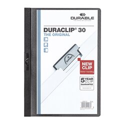 DURABLE 220001 Klemmmappe DURACLIP 30 DIN A4 Hartfolie schwarz