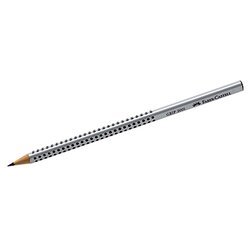 Faber-Castell 117012 Bleistift GRIP 2001 Dreieckform 2H silbergrau