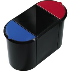 helit H6103597 Papierkorb Trio-System 3Fächer 20/9/9l sw/rt/bl