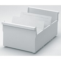 helit H6201382 Karteitrog DIN A5 quer für 1.200Karten PS lichtgrau