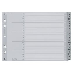 Leitz 12620000 Register A-Z DIN A4 Überbreite 20teilig PP grau