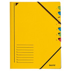 Leitz 39070015 Ordnungsmappe DIN A4 7Fächer farbig Karton gelb