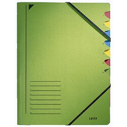 Leitz 39070055 Ordnungsmappe DIN A4 7Fächer farbig Karton grün