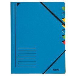 Leitz 39070035 Ordnungsmappe DIN A4 7Fächer farbig Karton blau