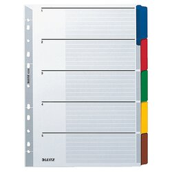 Leitz 43200000 Register blanko DIN A4 5teilig Karton grau