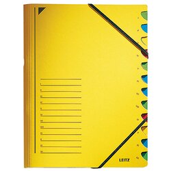 Leitz 39120015 Ordnungsmappe DIN A4 12Fächer farbig Karton gelb