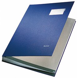 Leitz 57000035 Unterschriftsmappe DIN A4 20Fächer Graupappe blau