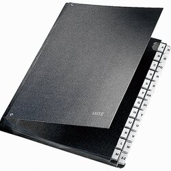 Leitz 59240095 Pultordner DIN A4 A-Z 24Fächer Graupappe schwarz