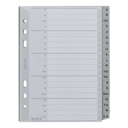 Leitz 12650000 Register A-Z DIN A5 16,5x21cm 20Bl. PP grau