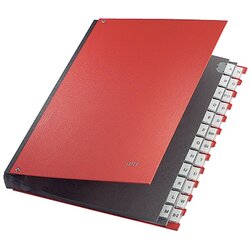 Leitz 59240025 Pultordner DIN A4 A-Z 24Fächer Graupappe rot